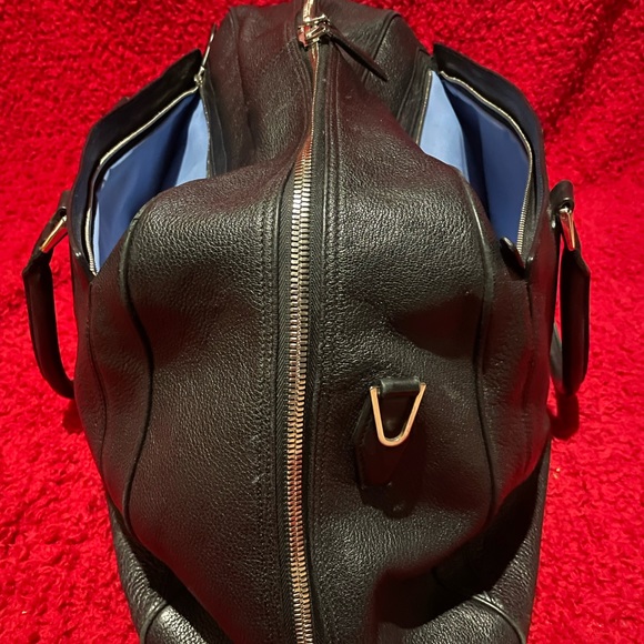 SMYTHSON OF BOND STREET Leather Dome Duffle Bag. - Picture 10 of 11